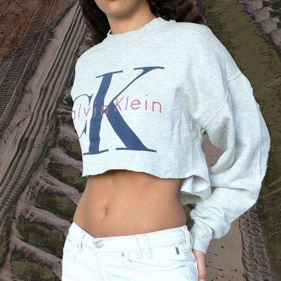 Cropped Calvin Klein Cotton Sweatshirt